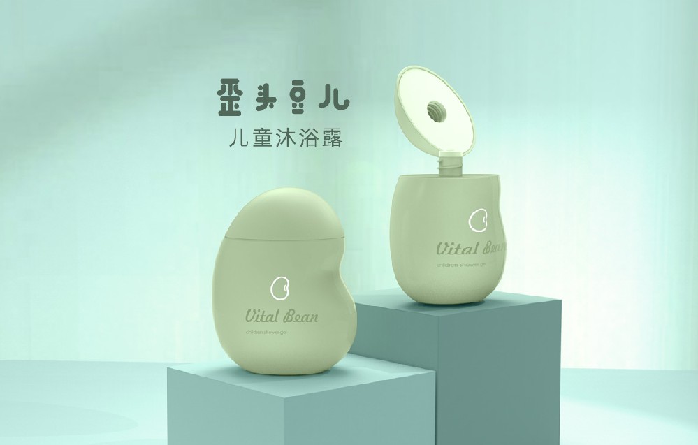 歪头豆儿儿童沐浴露产品造型设计